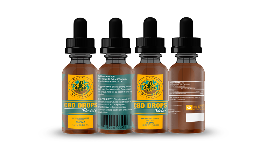 Everly Natural CBD Drops Labels